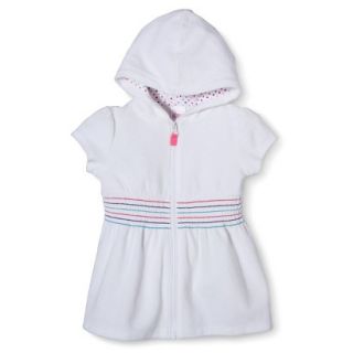 Circo Infant Toddler Girls Hooded Cover Up Dress   White 2T