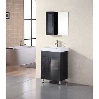 Design Element Design Element Oslo 24 inch Modern Bathroom Vanity Set Espresso Size Single Vanities