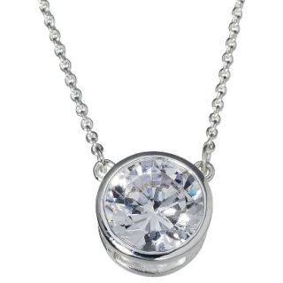 Crystal Pendant Necklace with Crystals   Silver/White