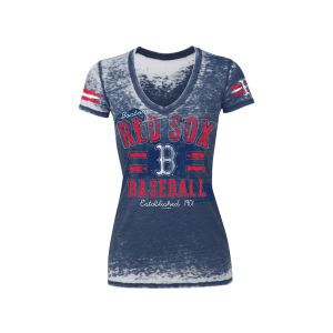 Boston Red Sox 5th & Ocean MLB Womens Burnout Wash Baseball T Shirt