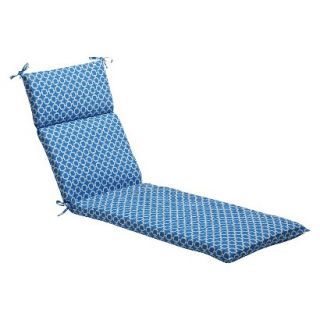 Outdoor Chaise Lounge Cushion   Blue/White Geometric