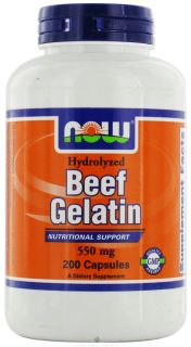 NOW Foods   Beef Gelatin 550 mg.   200 Capsules