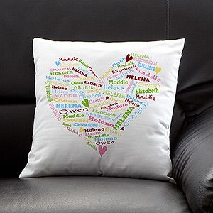 Personalized Linen Pillow Cover   Her Heart of Love
