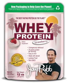 Jay Robb   Whey Protein Isolate Powder Strawberry   12 oz.
