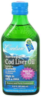 Carlson Labs   Norwegian Cod Liver Oil Bubble Gum   8.4 oz.