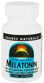 Source Naturals   Melatonin Sublingual Orange 2.5 mg.   60 Tablets