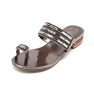 Womens Low Heel Toe Ring Sandals with Sequin Shoes More Colors