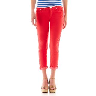 Skinny Ankle Jeans, Red, Womens