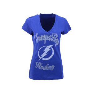 Tampa Bay Lightning NHL Womens Slub V Neck Hockey T Shirt