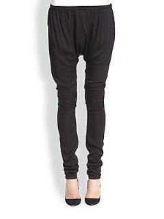 Acne Studios Stretch Silk Slouched Dropped Rise Skinny Pants   Black