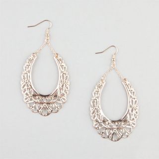 Scroll Cutout Teardrop Earrings Gold One Size For Women 240676621