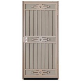 Unique Home Designs Pima 36 in. x 80 in. Tan Outswing Security Door with Tan Perforated Rust free Aluminum Screen IDR11500362008