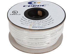 Coboc Model SPW CL2 2C16 100 WH 100ft 16AWG CL2 Rated 2 Conductor Enhanced Loud Oxygen Free Copper OFC Speaker Wire Cable (For In Wall Installation)