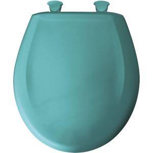 BEMIS Slow Close STA TITE Round Closed Front Toilet Seat in Classic Turquoise 200SLOWT 465 at The Home Depot