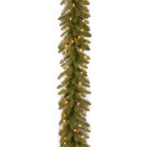 National Tree Company 9 ft. Dunhill Fir Garland with 100 Clear Lights DU3 9ALO 1