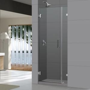 DreamLine Radiance 30 in. x 72 in. Frameless Hinge Shower Door in Chrome SHDR 23307210 01