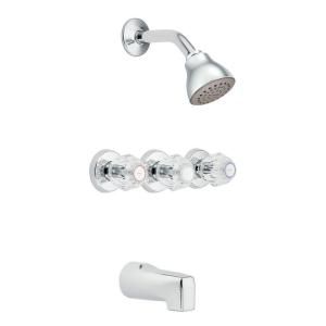 MOEN Chateau 3 Handle Single Spray Tub and Shower Faucet in Chrome (Valve not included) DISCONTINUED 2995