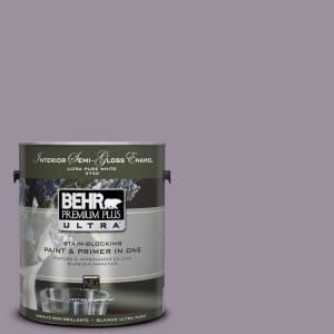 BEHR Premium Plus Ultra 1 gal. #PPU16 13 Duchess Lilac Semi Gloss Enamel Interior Paint 375401