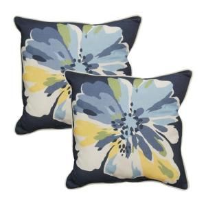 Hampton Bay Splash Floral Outdoor Throw Pillow (2 Pack) 8050 02002300