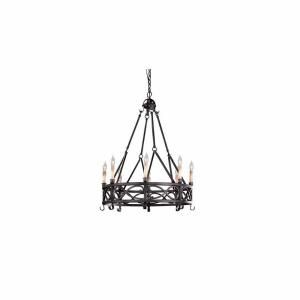 World Imports 8 Light Textured Rust Chandelier   Small WI8001685