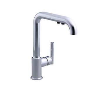 KOHLER Purist Secondary Pull Out Sprayer Kitchen Faucet in Polished Chrome K 7506 CP