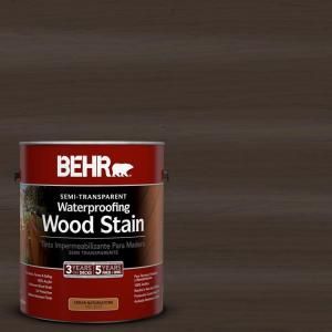 BEHR 1 gal. #ST 105 Padre Brown Semi Transparent Waterproofing Wood Stain 307701