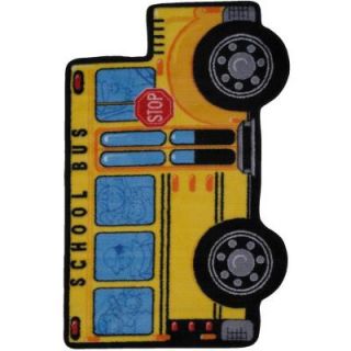 LA Rug Inc. Fun Time Shape School Bus Multi Colored 31 in. x 47 in. Accent Rug FTS 142 3147