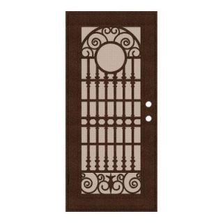 Unique Home Designs Spaniard 36 in. x 80 in. Copper Left Hand Surface Mount Aluminum Security Door with Desert Sand Perforated Screen 1S2029EL2CCP3A