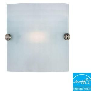 Illumine 1 Light Brushed Steel Wall Sconce with Checkered Frosted Glass CLI CE 2054 7 24