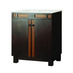Foremost St. Vincent 28 5/8 in. Vanity in Mahogany Nutmeg with Vitreous China Vanity Top in White and Sink DISCONTINUED SVGA2835