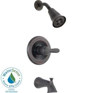 Delta Lahara 1 Handle 1 Spray Tub and Shower Trim in Venetian Bronze featuring H2Okinetic (Valve not included) T14438 RBH2O