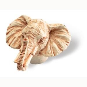 Siro Designs 1 3/4 in. Ivory Elephant Head Cabinet Knob HD 100 140