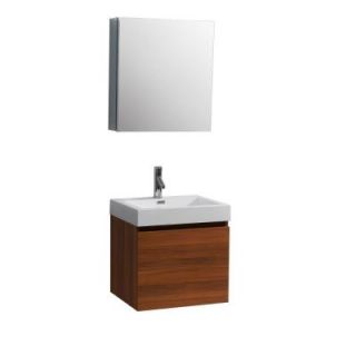 Virtu USA Zuri 22 3/8 in. Single Basin Vanity in Plum with Poly Marble Vanity Top in White and Medicine Cabinet Mirror JS 50324 PL