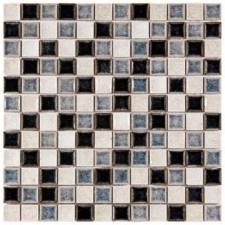 Merola Tile Crackle Square Azure Mix 11 5/8 in. x 11 5/8 in. x 8 mm Ceramic and Glass Wall Tile GDXCSQAM