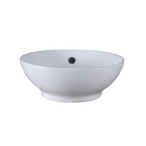 Xylem Round Vitreous China Vessel Sink in White CVE160RD