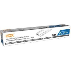 HDX 10 ft. x 100 ft. Clear 4 mil Plastic Sheeting CFHD0410C