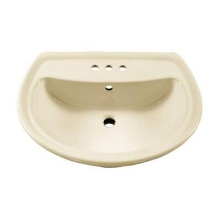 American Standard Cadet Pedestal Sink Basin with 4 in. Faucet Holes in Linen 0236.004.222