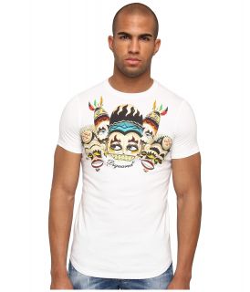 DSQUARED2 Mask Sexy Slim Fit Tee Mens Short Sleeve Pullover (White)