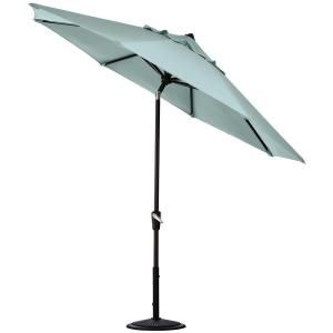 Home Decorators Collection 6 ft. Auto Tilt Patio Umbrella in Mist Sunbrella with Black Frame 1548730340