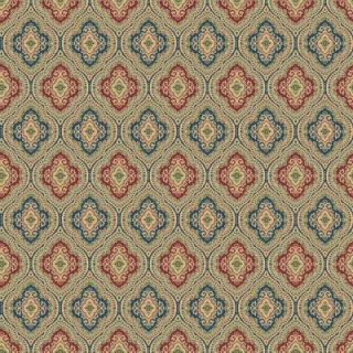 The Wallpaper Company 8 in. x 10 in. Blue and Red Traditional Paisley Wallpaper Sample DISCONTINUED WC1282774S