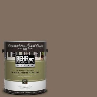 BEHR Premium Plus Ultra 1 Gal. #UL160 21 Mocha Latte Semi Gloss Enamel Exterior Paint 585301