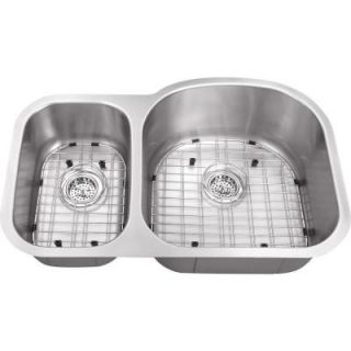 Schon All in one Undermount Stainless Steel 31 1/2x20 1/2x9 0 Hole Double Bowl Kitchen Sink SC3070RV18