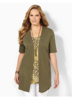 Catherines Plus Size Cafe Cardigan   Womens Size 1X, Ivy Green