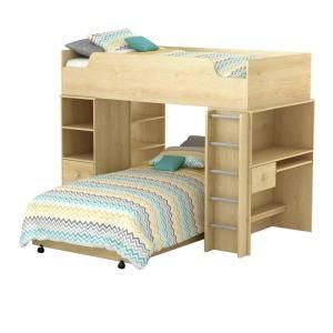 South Shore Furniture Logik Twin Loft Bed in Natural Maple (4 Pieces) 2813A4