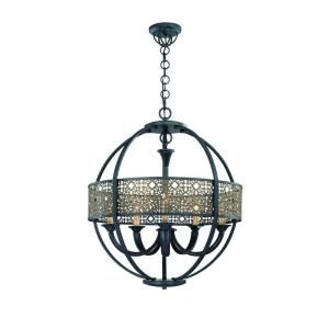 Eurofase Arsenal Collection 5 Light 105 in. Hanging Antique Bronze Chandelier 19368 016