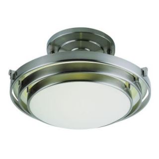 Filament Design Cabernet Collection 1 Light Brushed Nickel Semi Flush Mount with White Frosted Shade CLI WUP259088