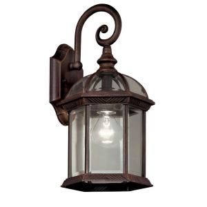 Hampton Bay Wall Mount 1 Light Outdoor Rust Lantern (2 Pack) 1000 014 557