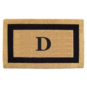 Creative Accents Single Picture Frame Black 22 in. x 36 in. HeavyDuty Coir Monogrammed D Door Mat 02020D