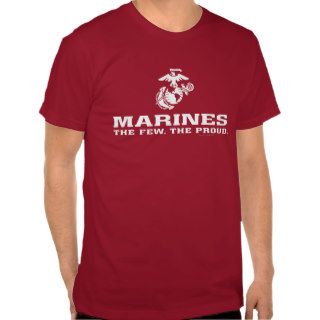 USMC The Few The Proud Logo Stacked   White T Shirt