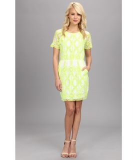 DV by Dolce Vita Embroidered Dress W Cut Out Back Womens Dress (Yellow)